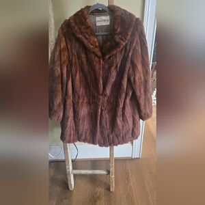 Womens mink coat jacket real fur vintage